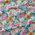 Spring Flowers Butterfly Fabric