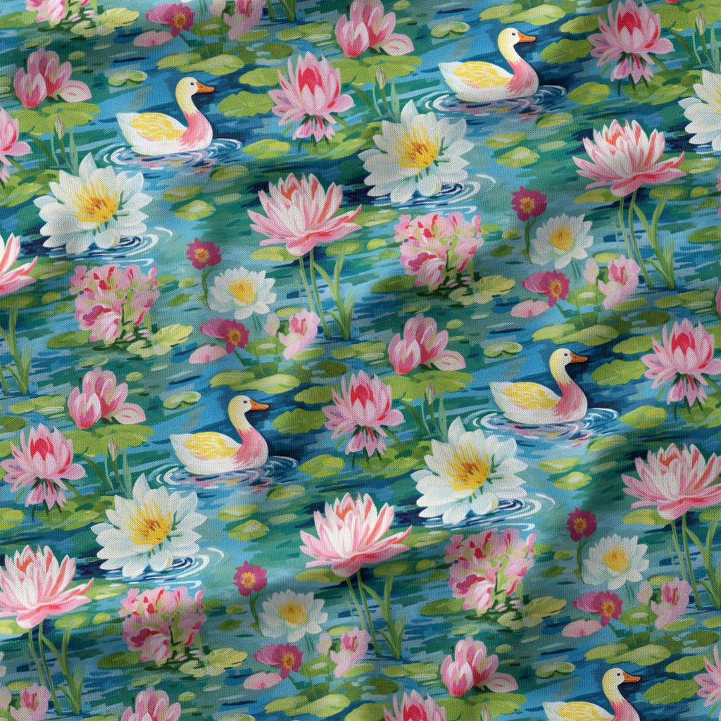 Spring Lilly Pond Fabric