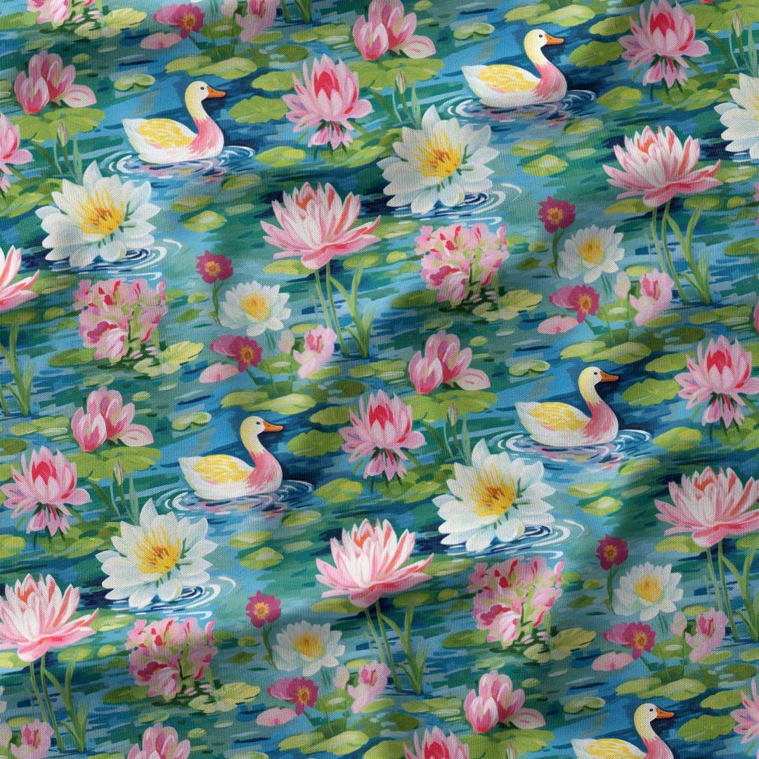 Spring Lilly Pond Fabric