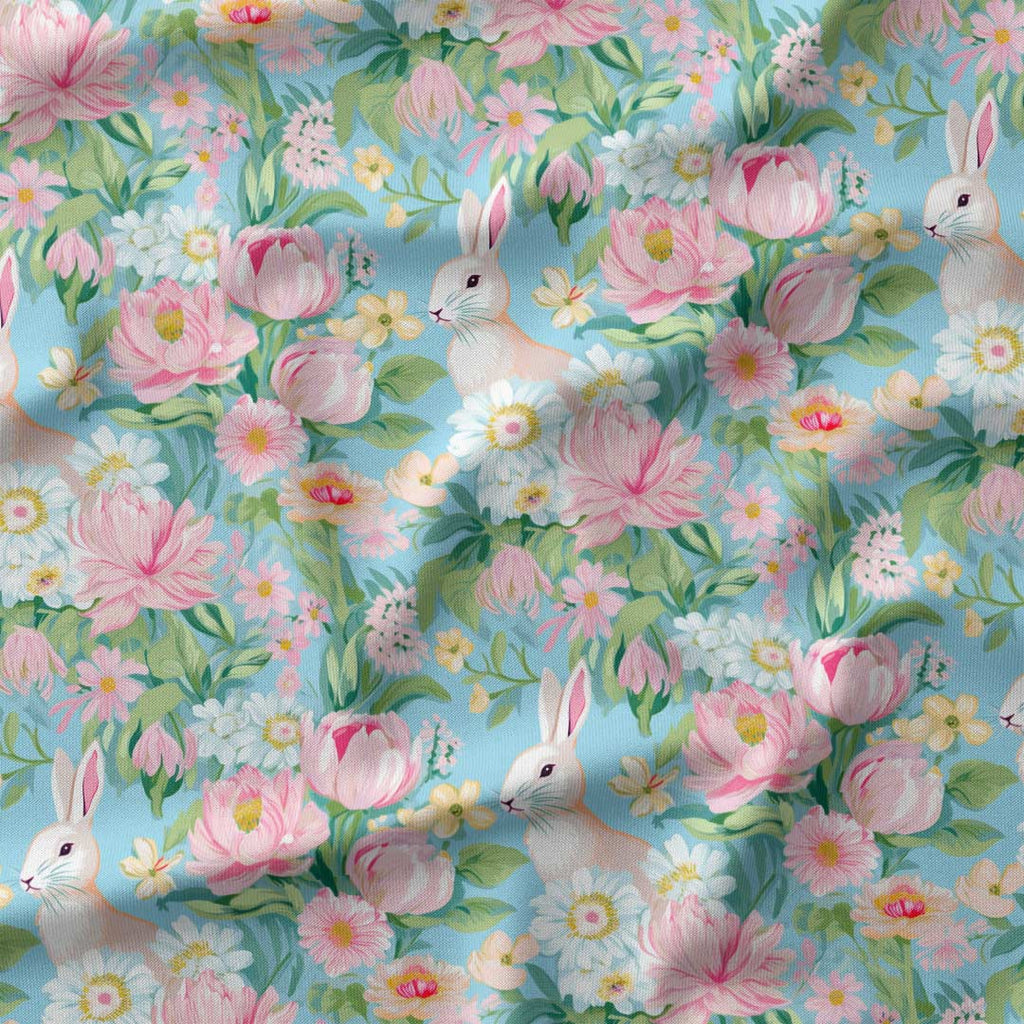 Spring Pastel Rabbit Fabric