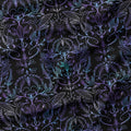 Hummingbirds Lace Black & Blue Fabric