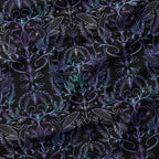 Hummingbirds Lace Black & Blue Fabric