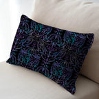 Hummingbirds Lace Black & Blue Fabric