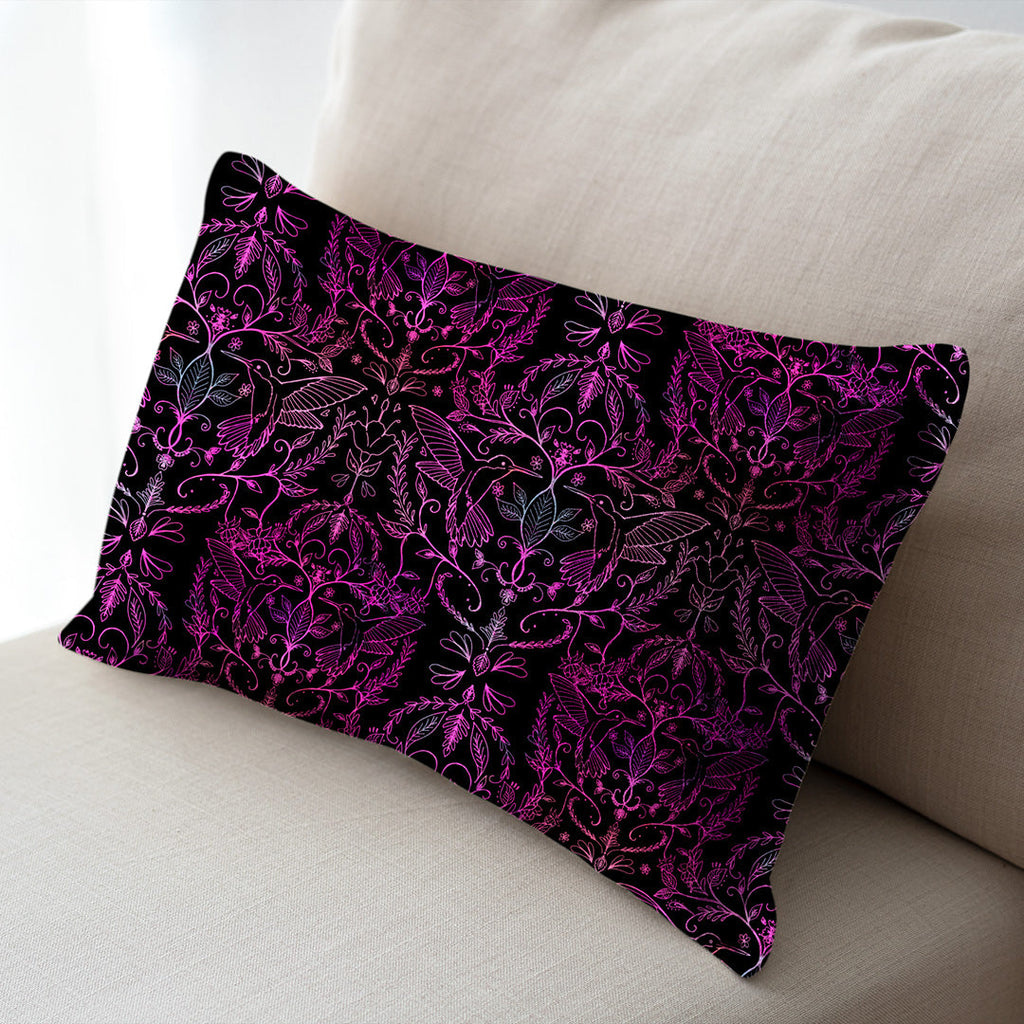Hummingbirds Lace Black & Pink Fabric