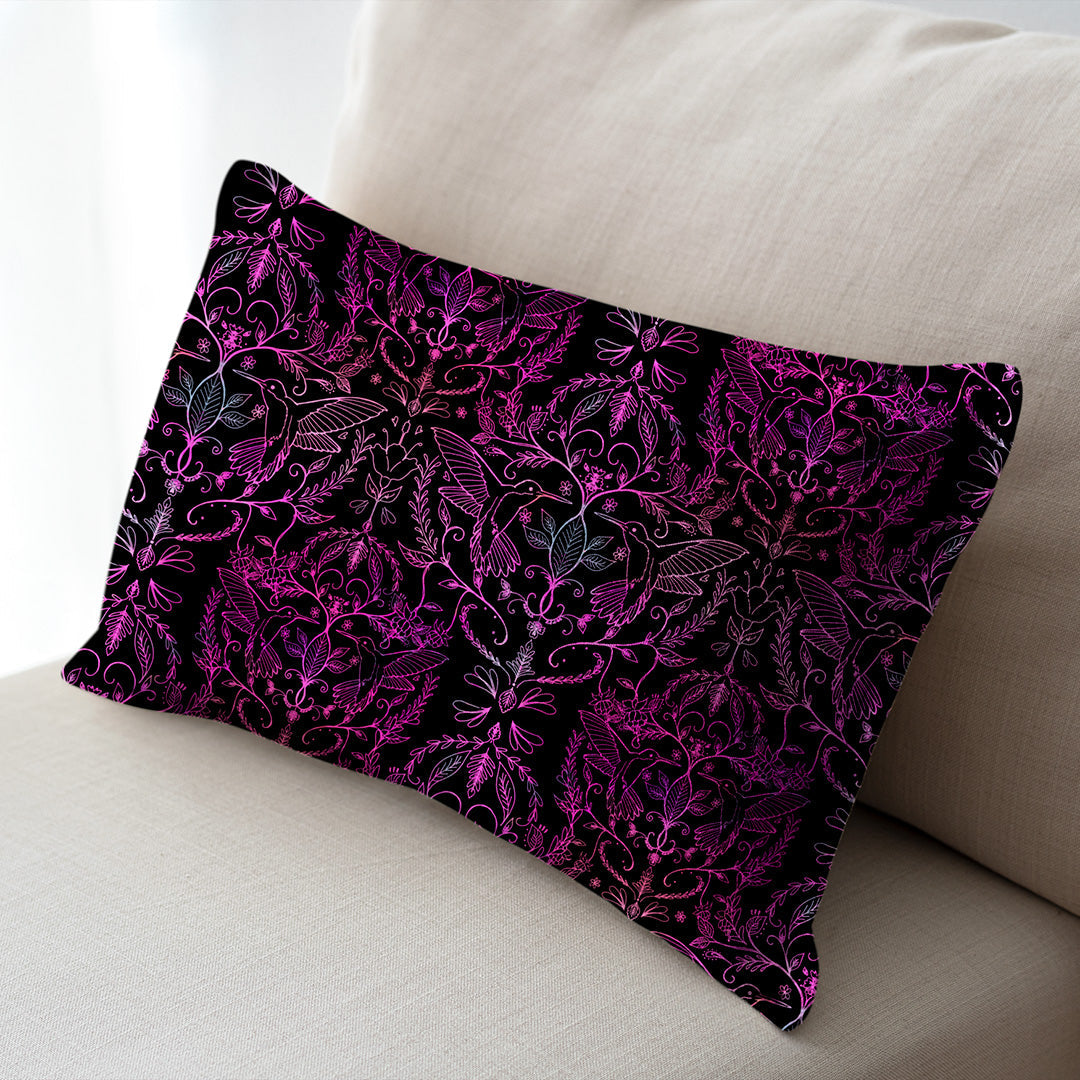 Hummingbirds Lace Black & Pink Fabric