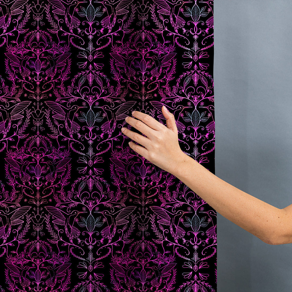 Hummingbirds Lace Black & Pink Fabric