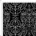 Hummingbirds Lace Black & White Fabric