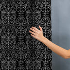 Hummingbirds Lace Black & White Fabric