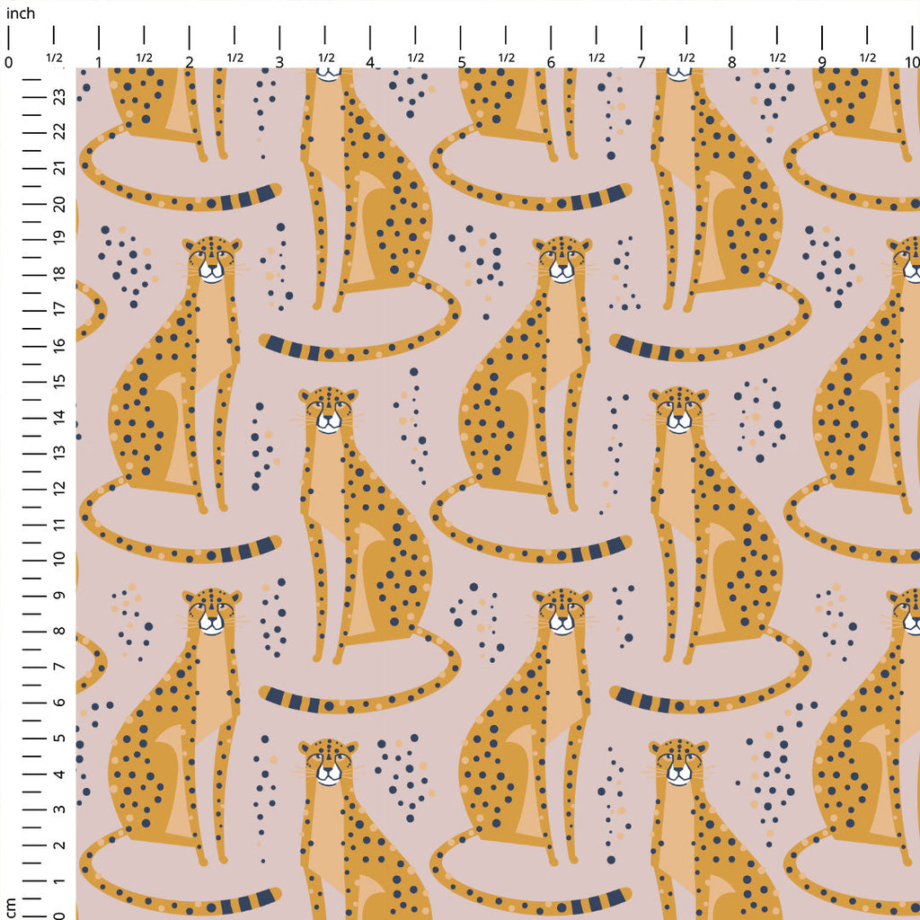 Orange Leopards Fabric