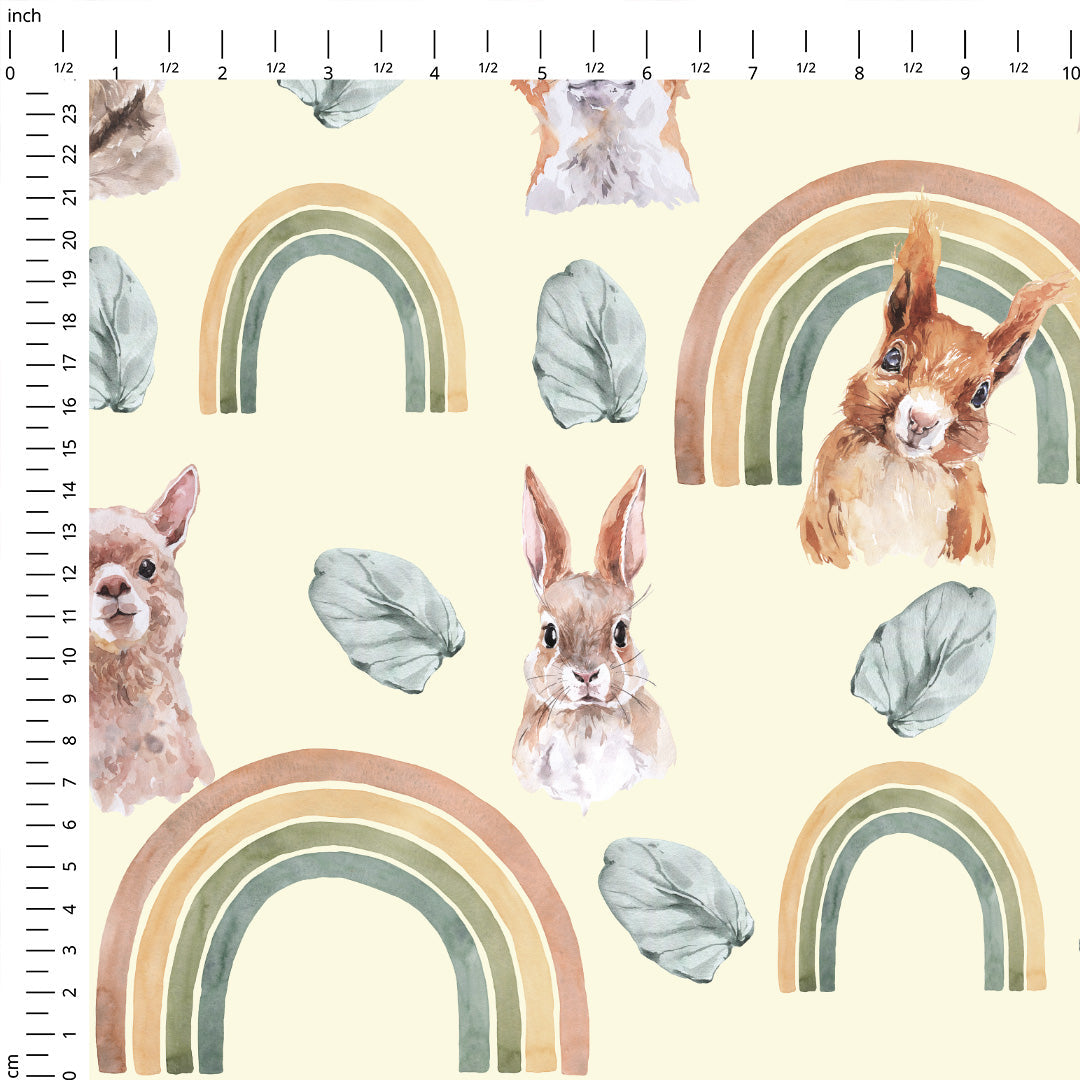 Rainbow Animals Fabric