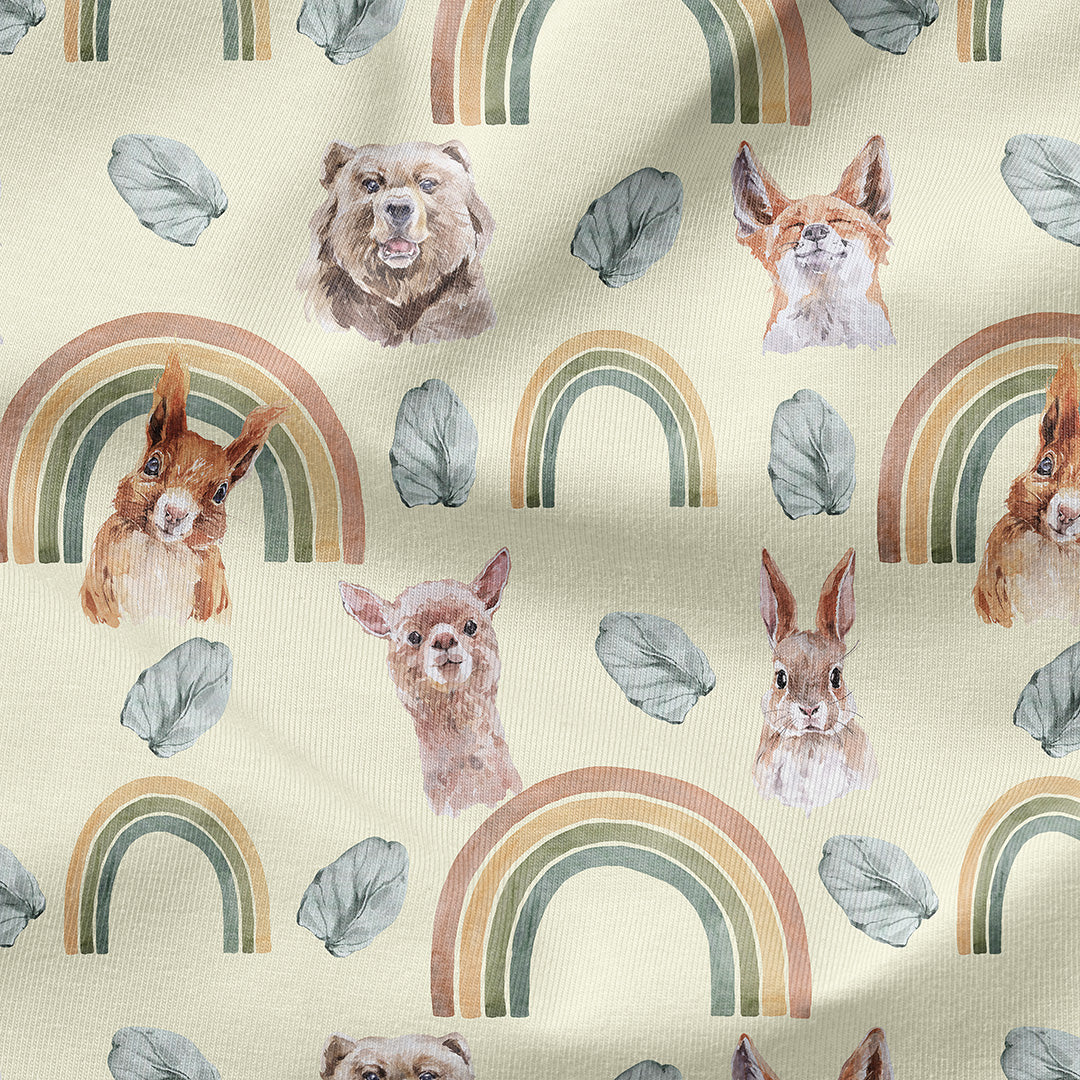 Rainbow Animals Fabric