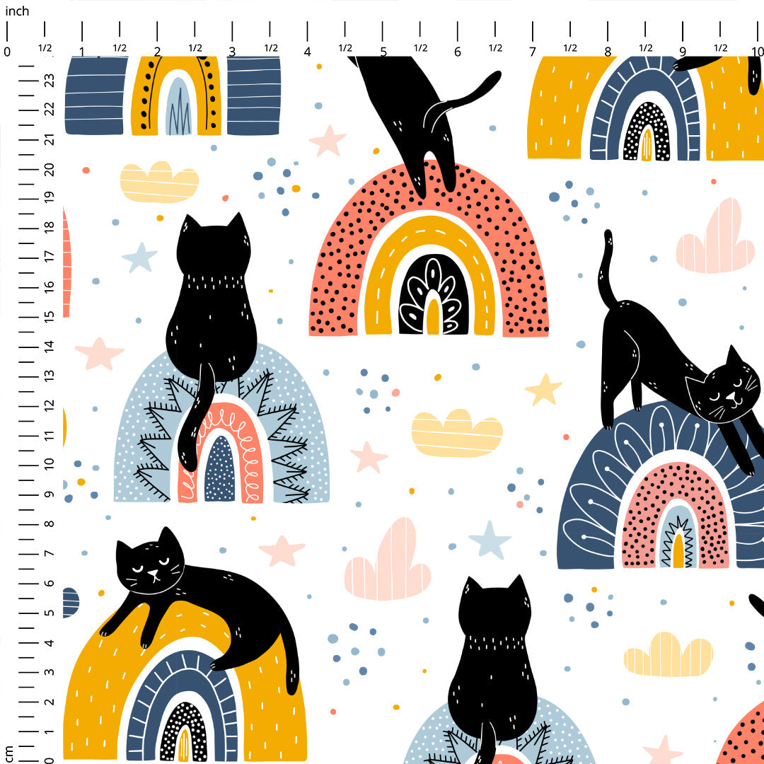 Rainbow Cats Fabric