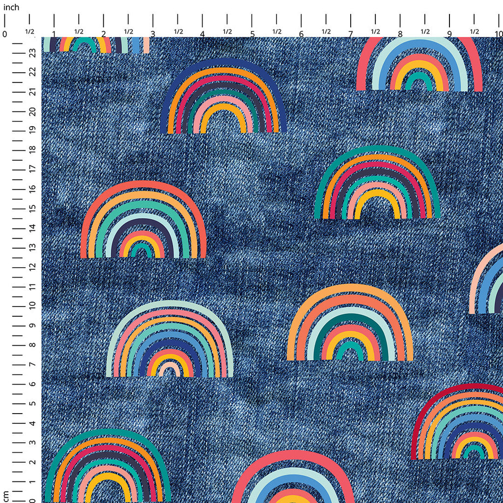 Rainbow Denim Fabric