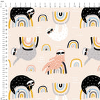 Rainbow Sloths Fabric