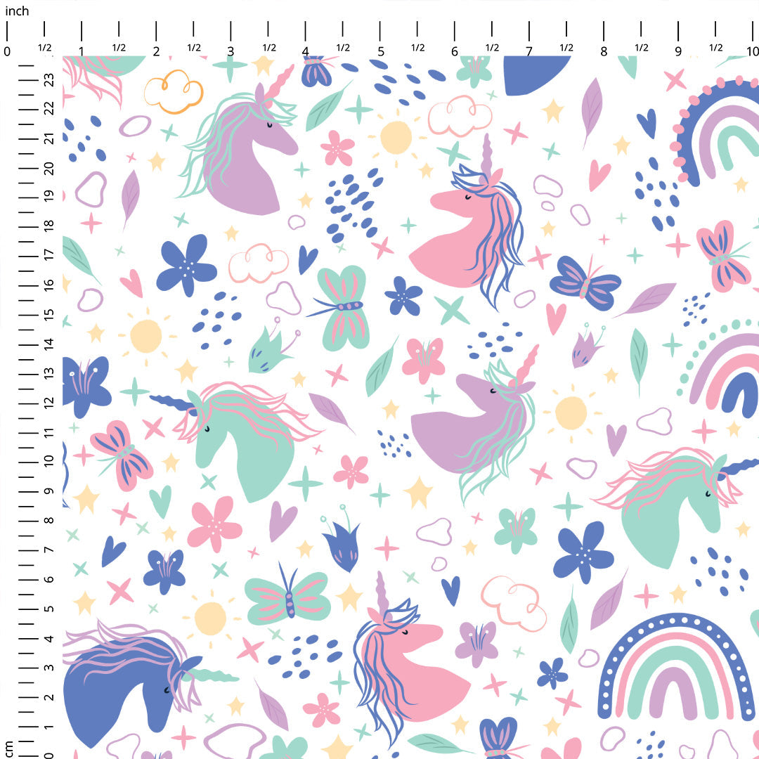 Unicorn Doodles Fabric