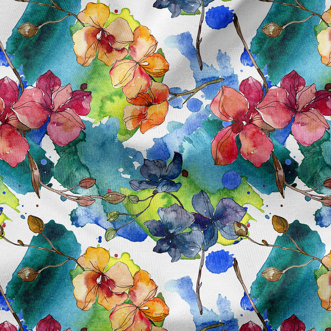 Watercolour Orchids Fabric