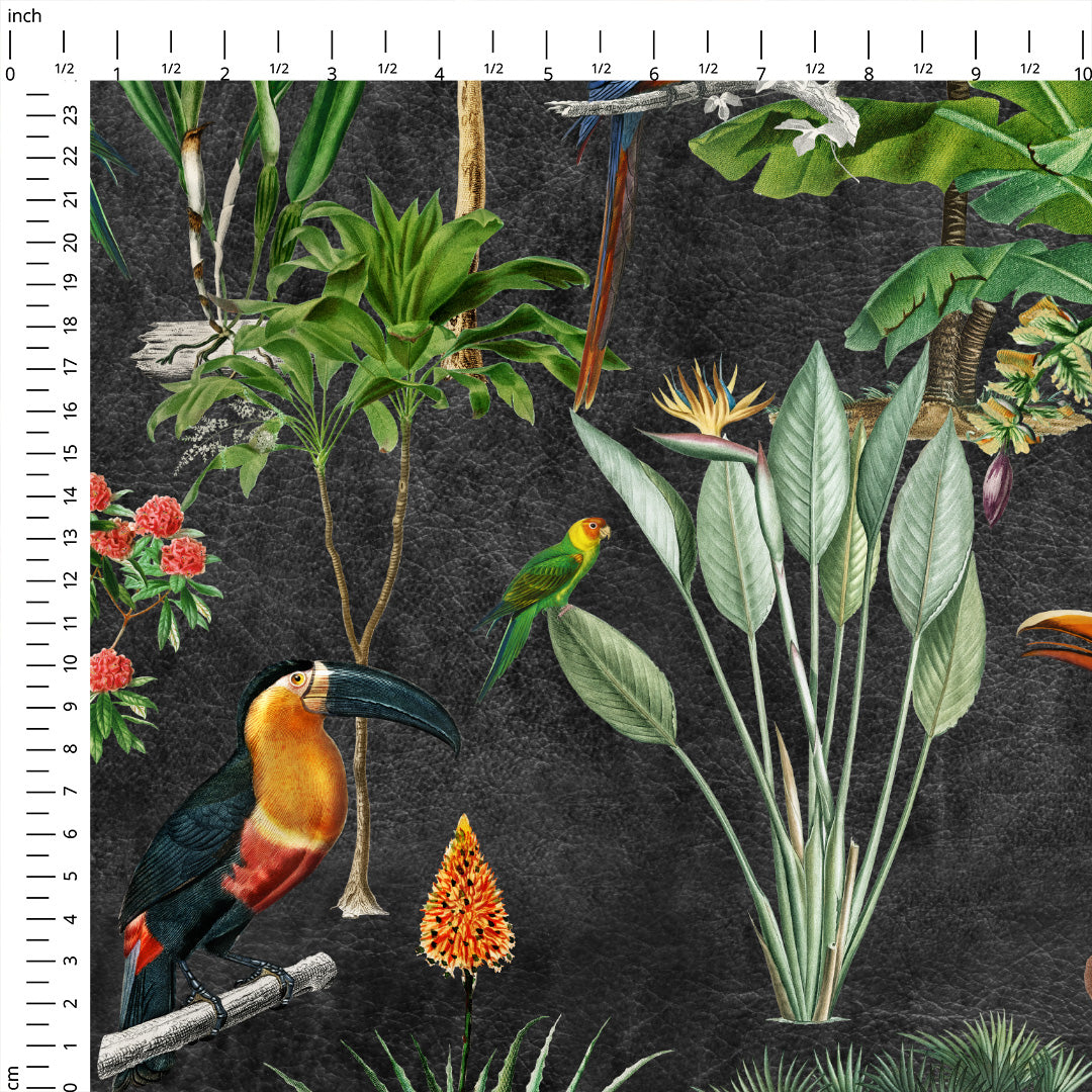 Wild Tropics Black Fabric