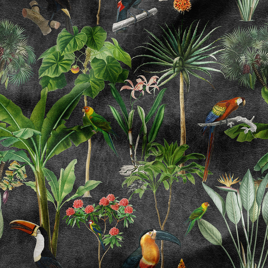 Wild Tropics Black Fabric