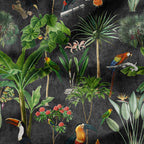 Wild Tropics Black Fabric