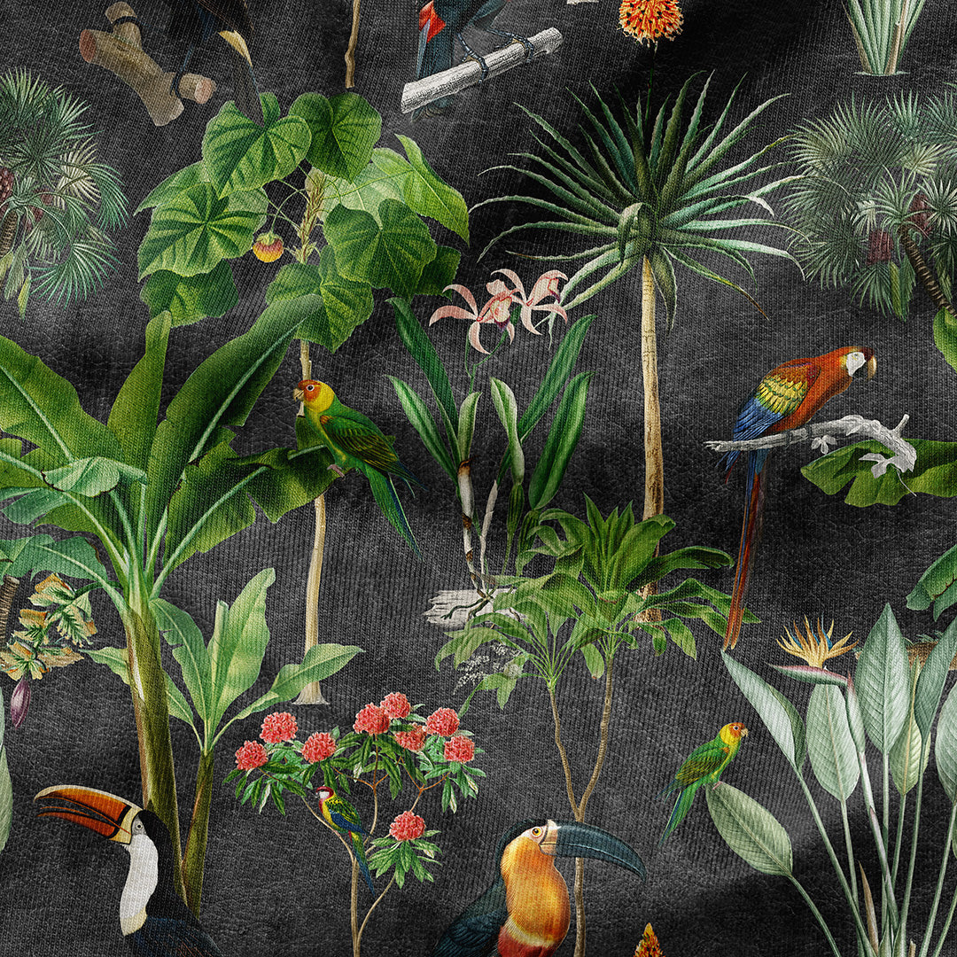 Wild Tropics Black Fabric