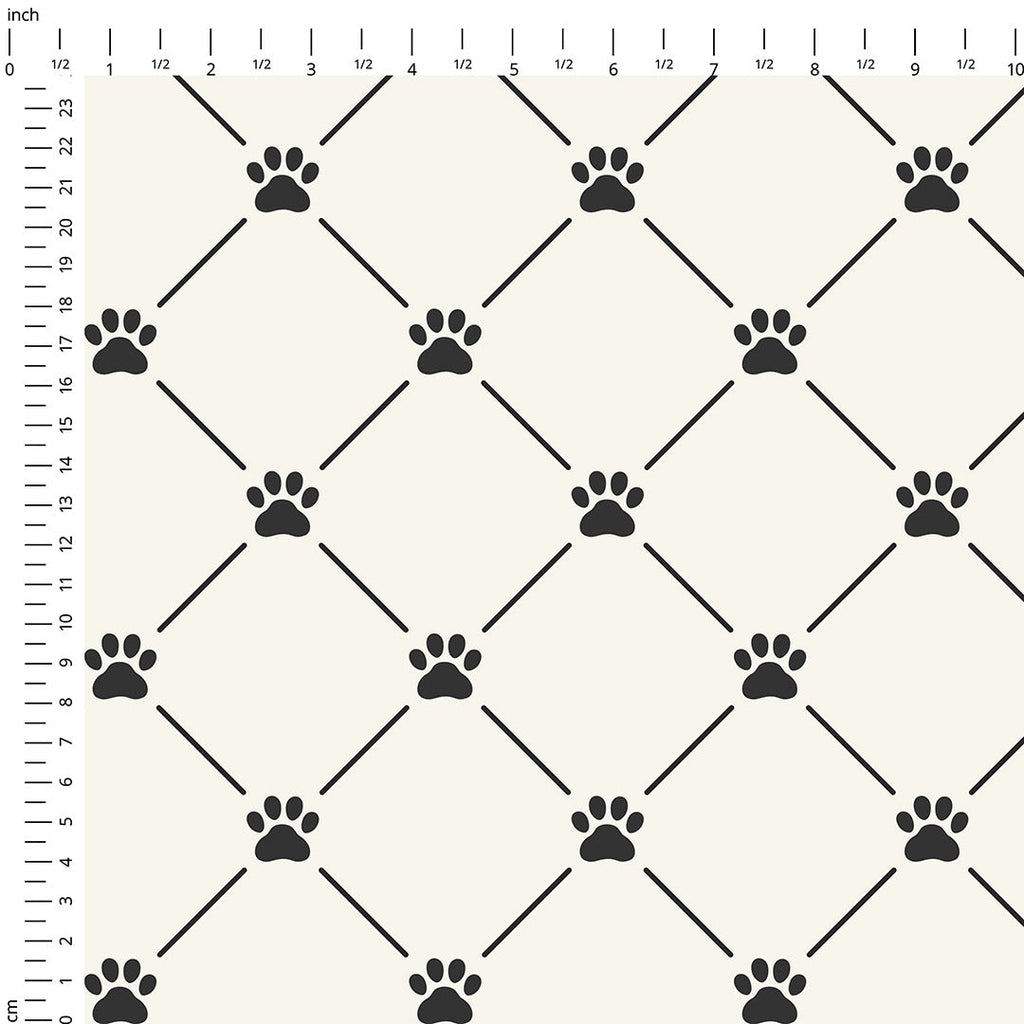 Royal Paw Prints Fabric