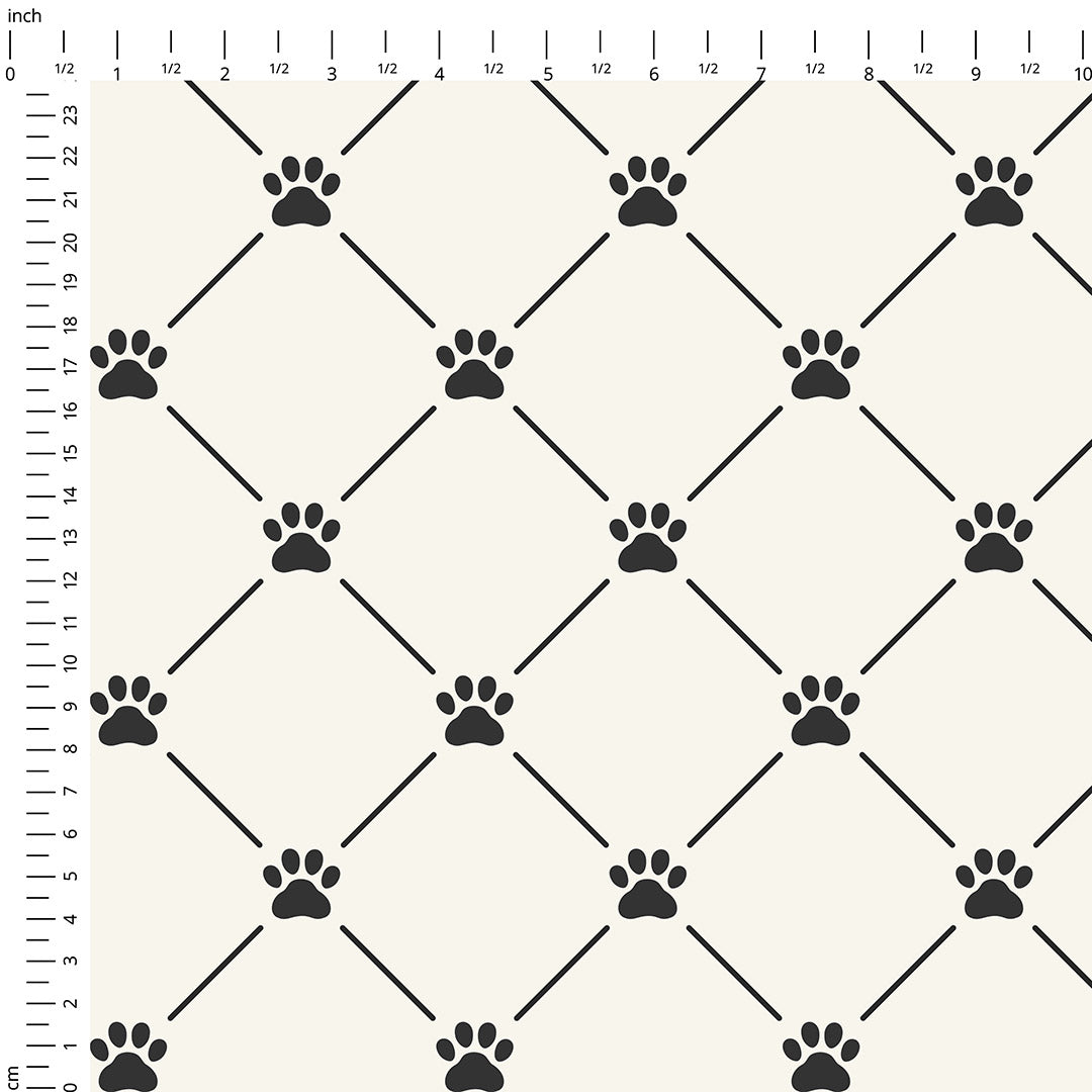 Royal Paw Prints Fabric