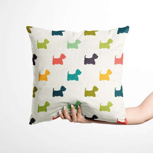 Colourful Westies Fabric