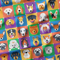 Colourful Dogs Collage Fabric