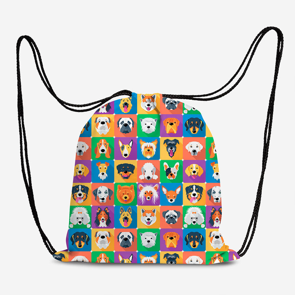 Colourful Dogs Collage Fabric