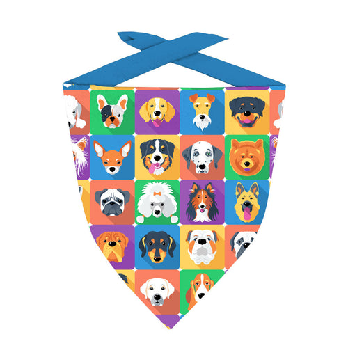 Colourful Dogs Collage Fabric