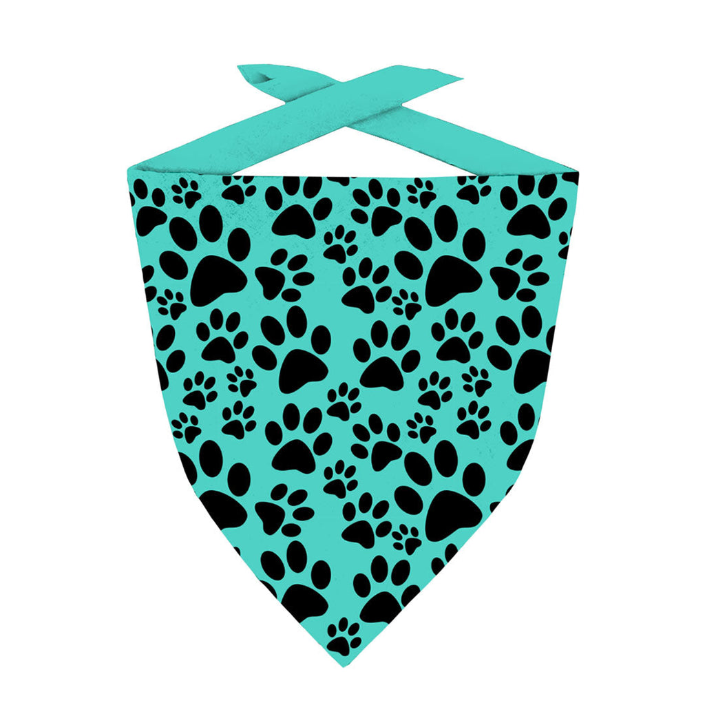 Teal Paw Prints Fabric