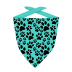 Teal Paw Prints Fabric