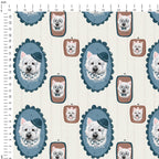 Westie Portraits Fabric