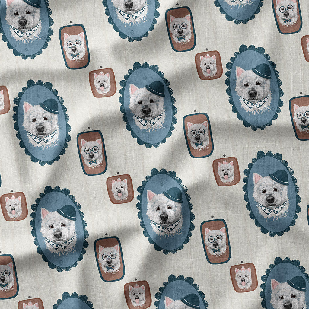 Westie Portraits Fabric