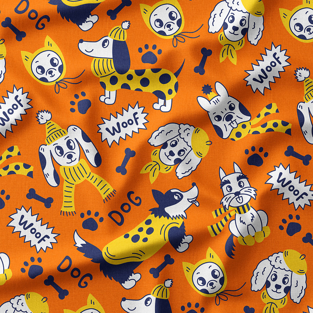 Cosy Dogs Orange Fabric