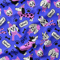 Cosy Dogs Purple Fabric