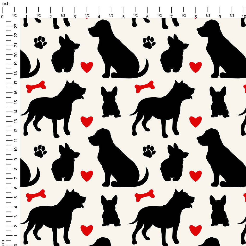 Dog Silhouettes Fabric