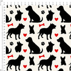 Dog Silhouettes Fabric