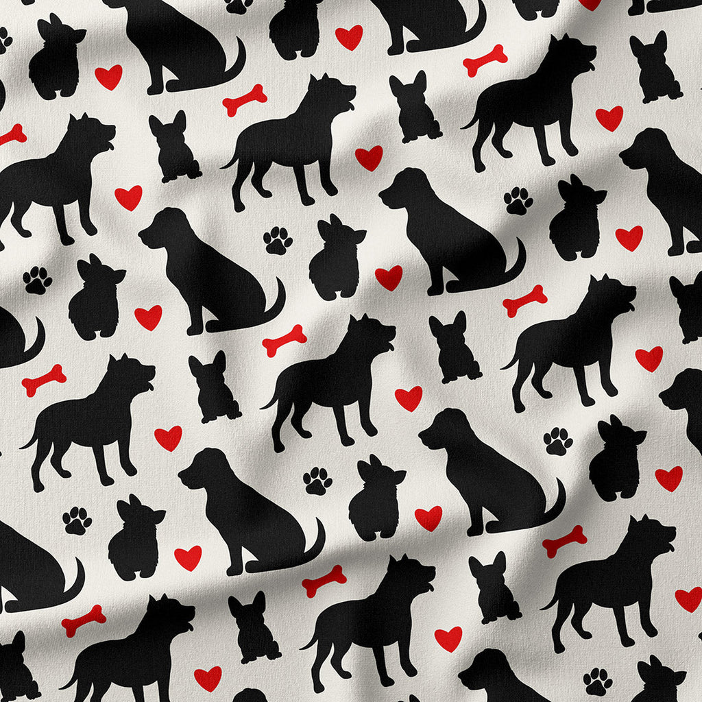 Dog Silhouettes Fabric