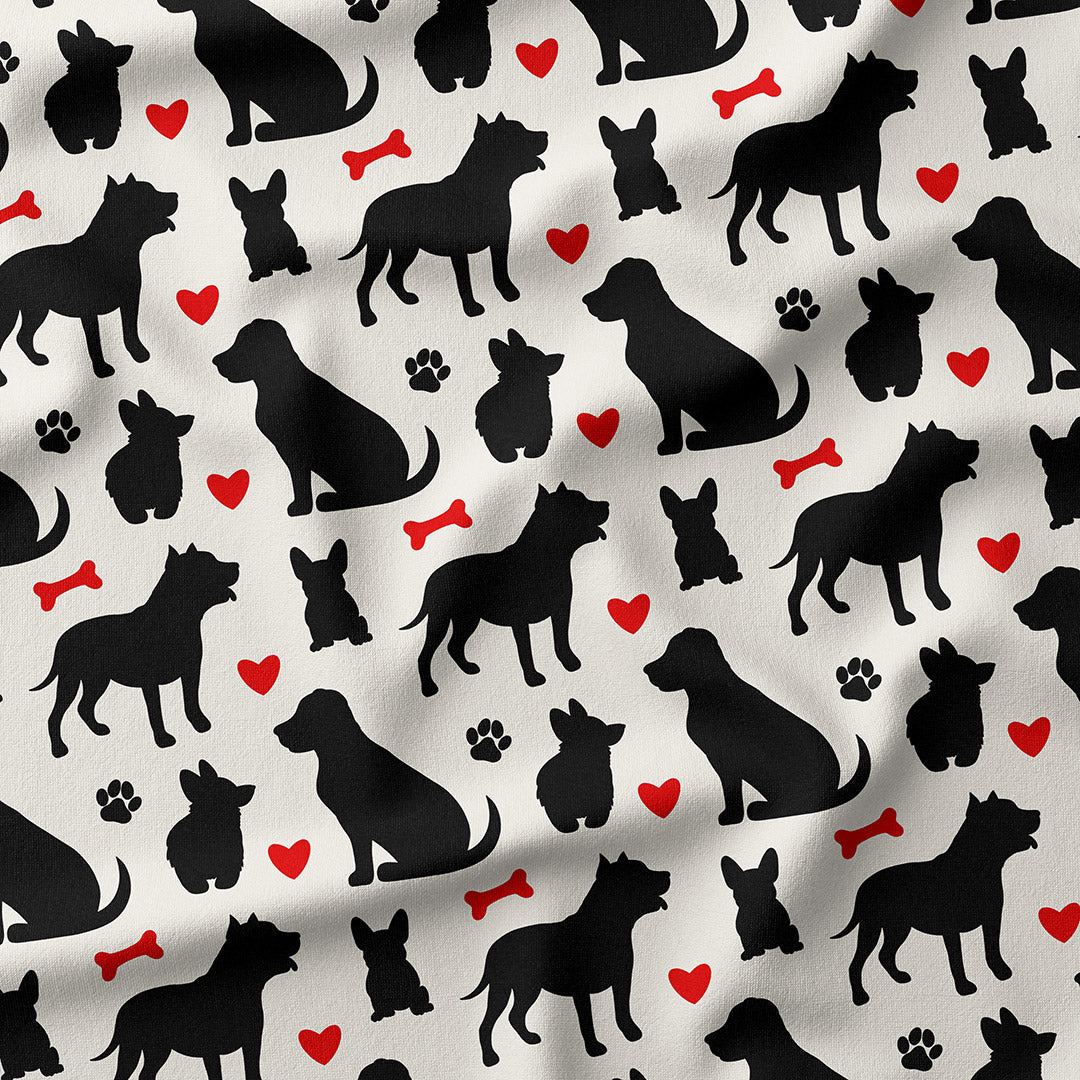 Dog Silhouettes Fabric