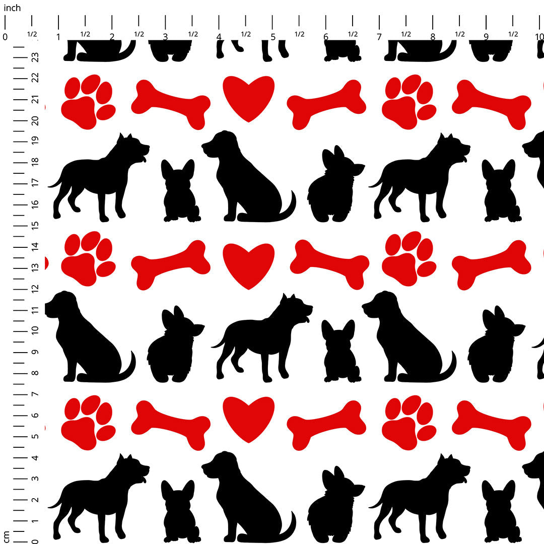 Dog Silhouettes 2 Fabric