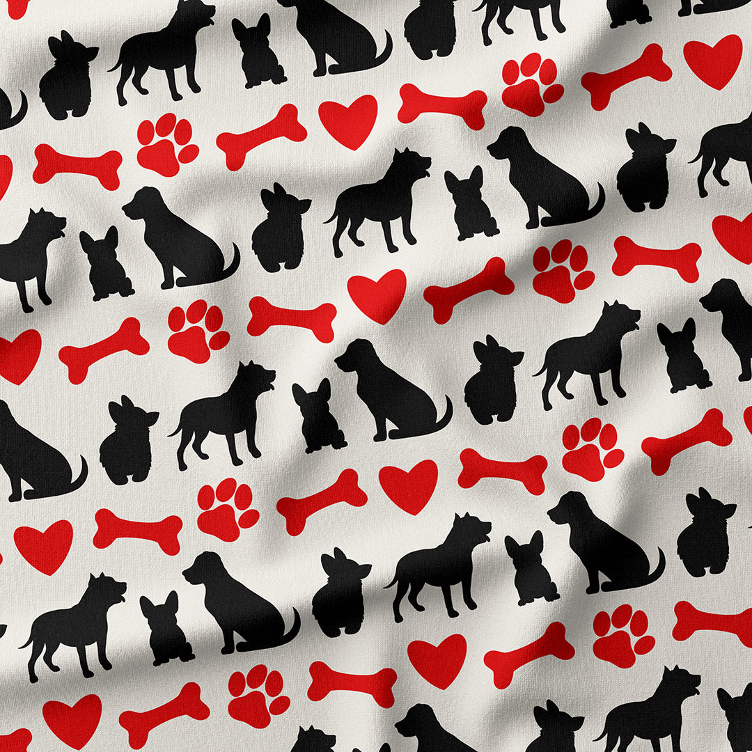 Dog Silhouettes 2 Fabric