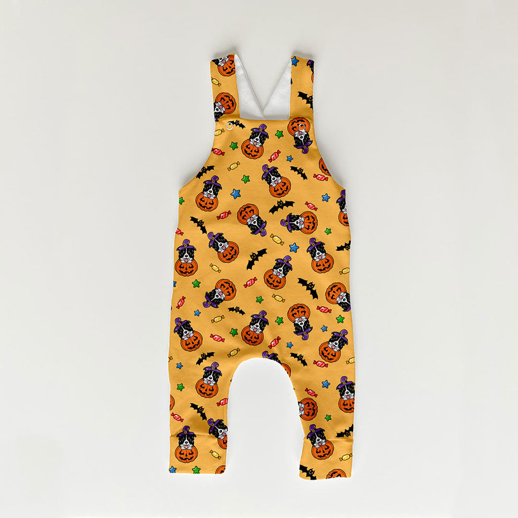 Halloween Collie Orange Fabric