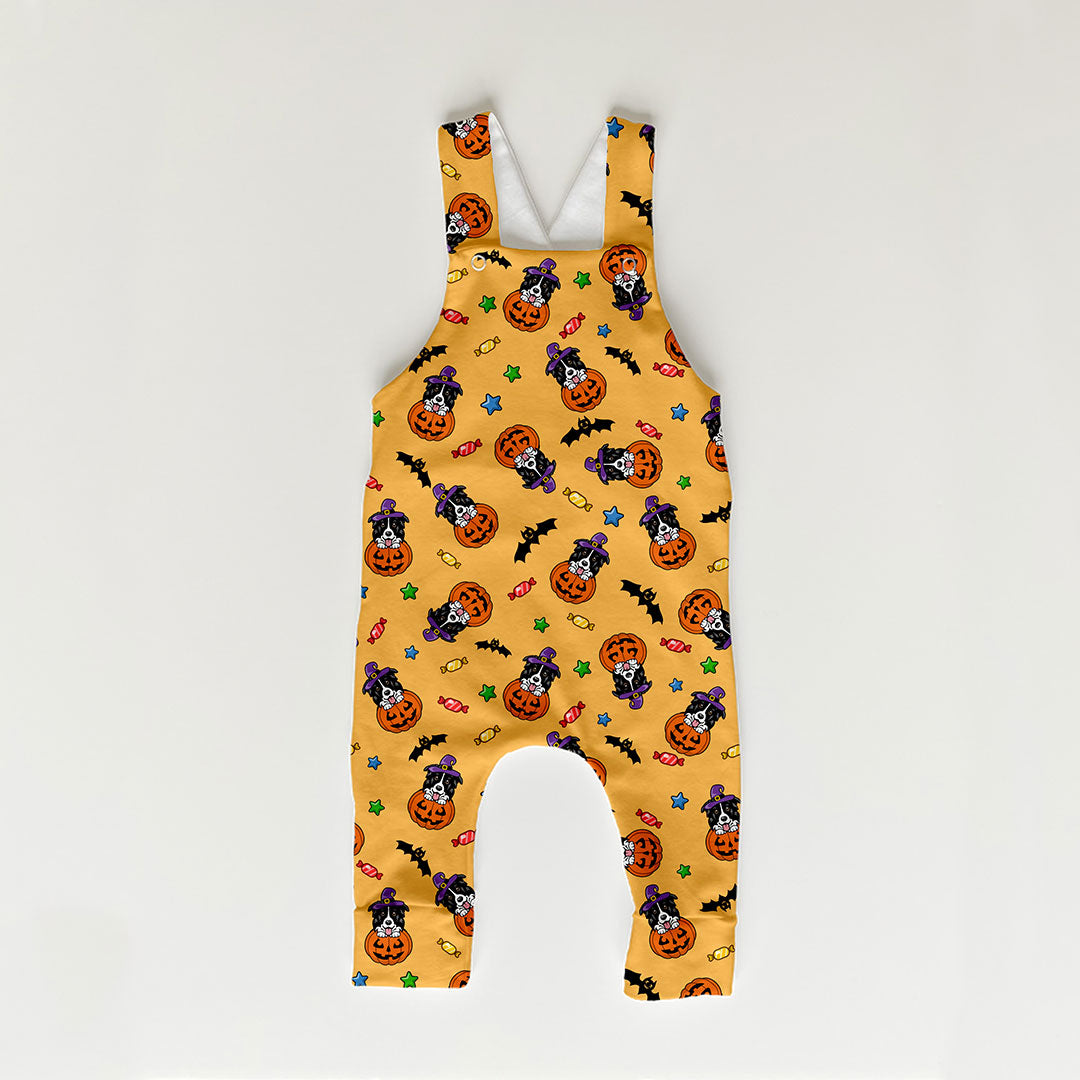Halloween Collie Orange Fabric