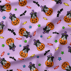 Halloween Collie Purple Fabric