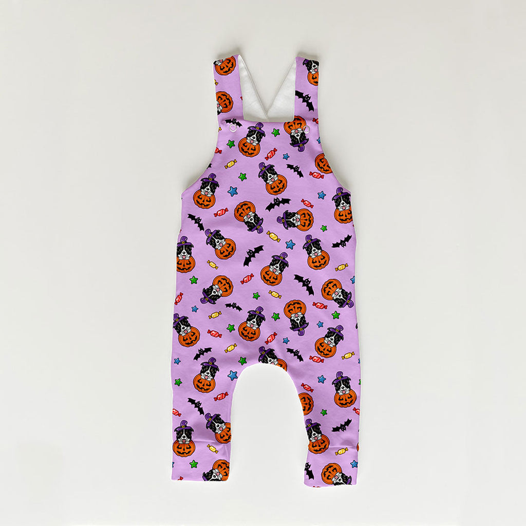 Halloween Collie Purple Fabric