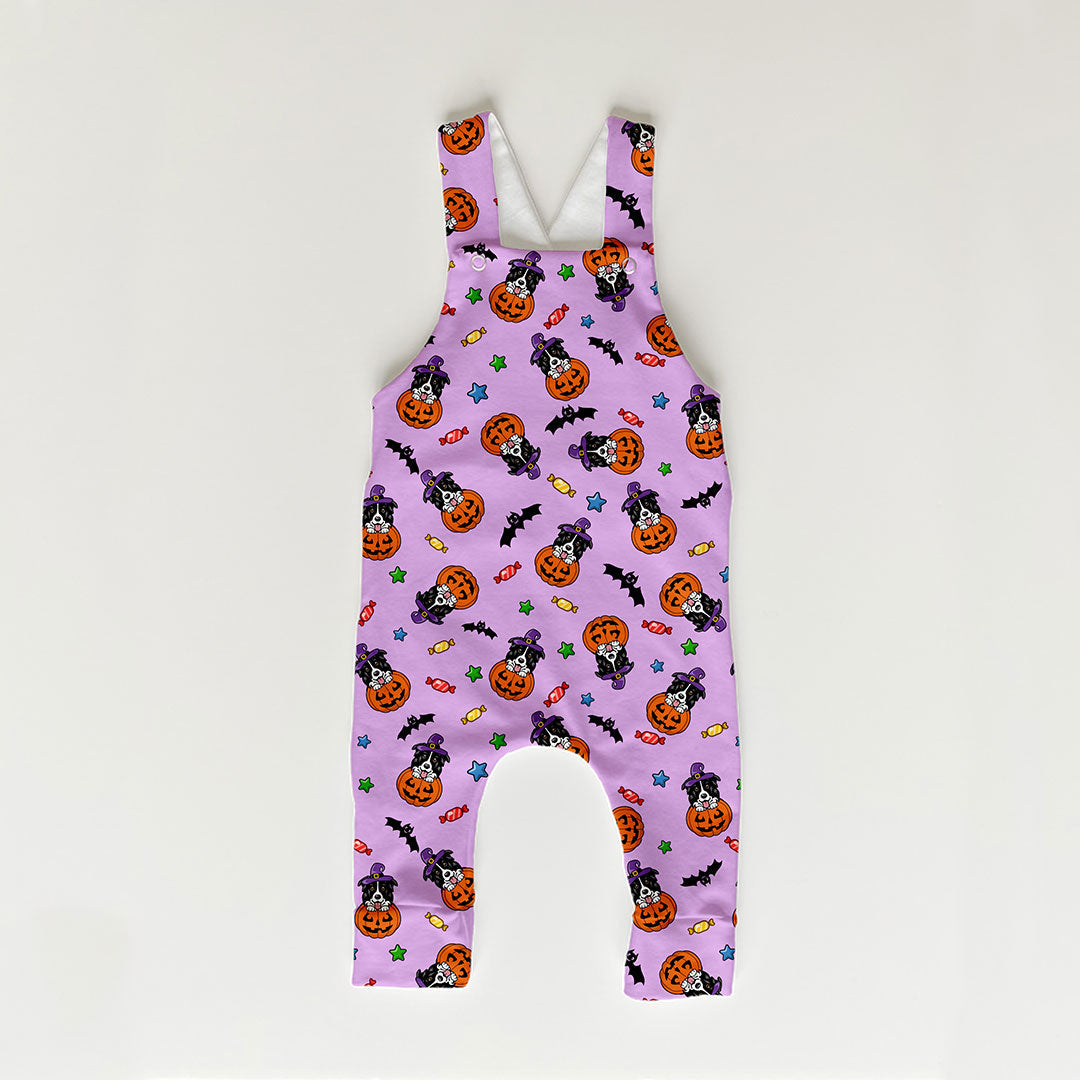 Halloween Collie Purple Fabric