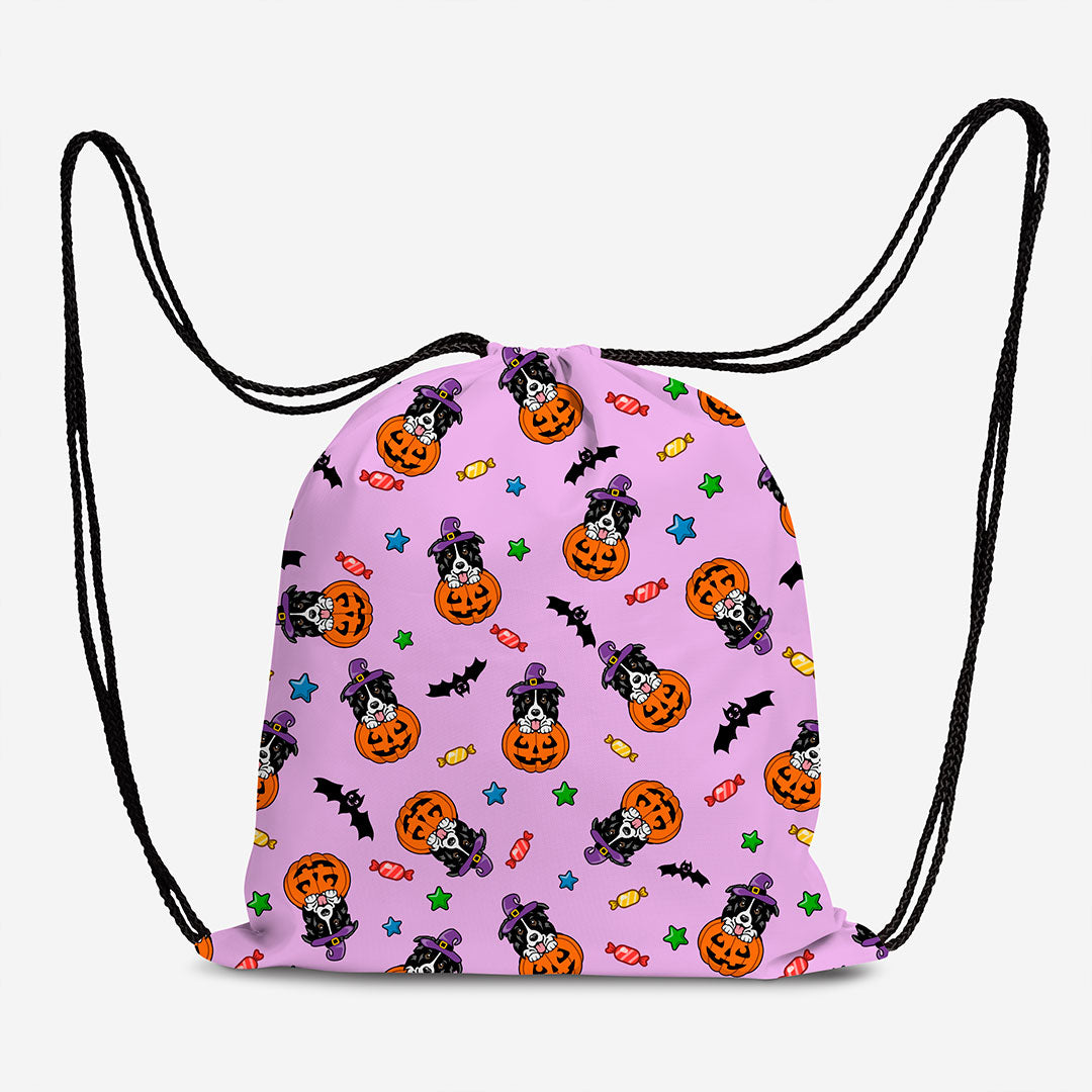 Halloween Collie Purple Fabric