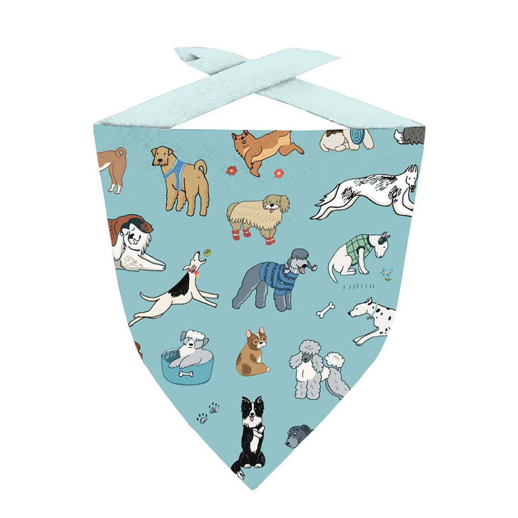 Dogs On Blue Fabric