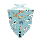 Dogs On Blue Fabric